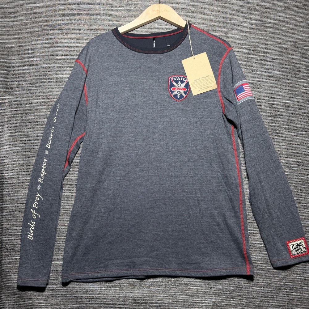Alp-n-Rock Shirt Men 3 L Gray LS Alpine Ski Championship Vail 2015 Beaver Creek